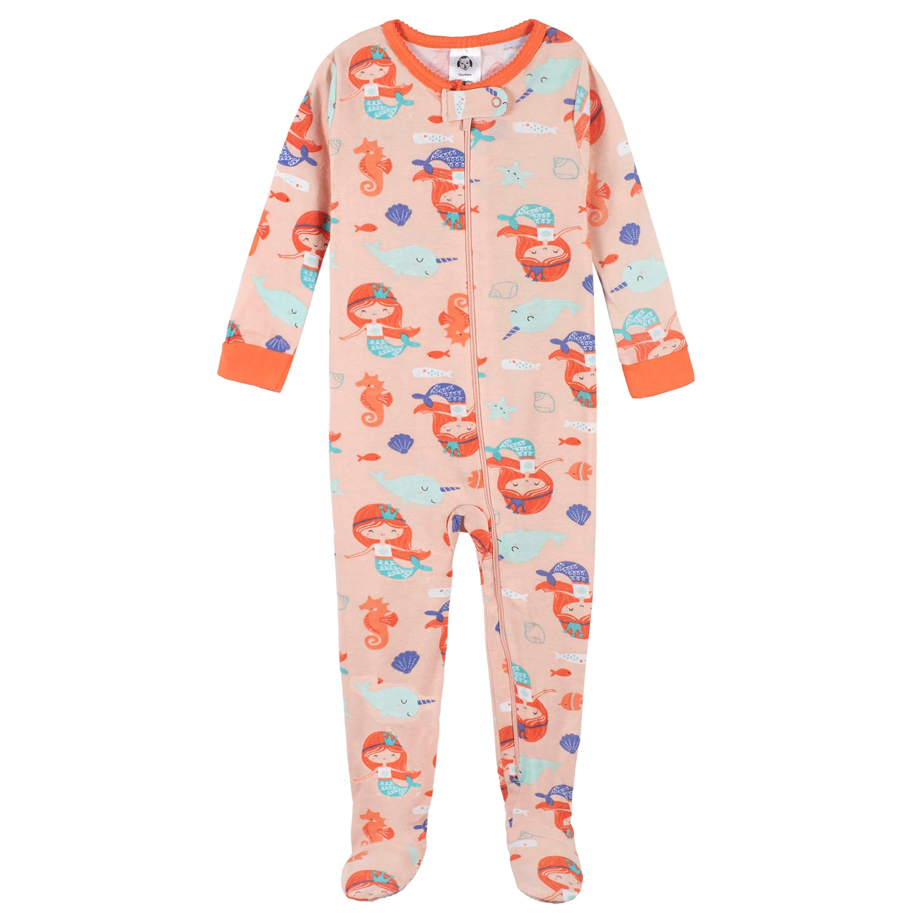 2-Pack Baby & Toddler Girls Mermaid Snug Fit Footed Cotton Pajamas