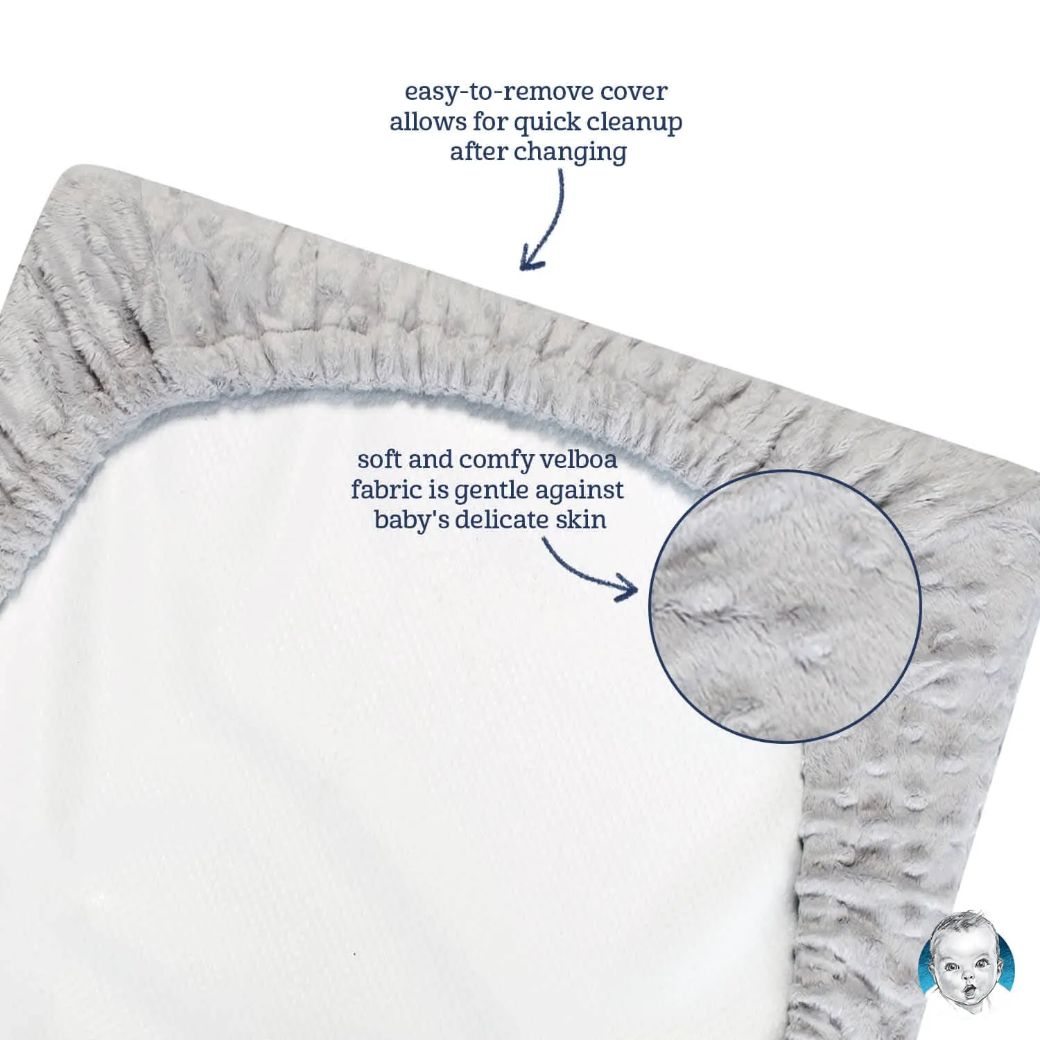 Baby Girls Light Pink Dotted Changing Pad Cover