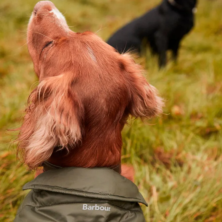 Barbour Baffle Quilt Dog Coat - Olive