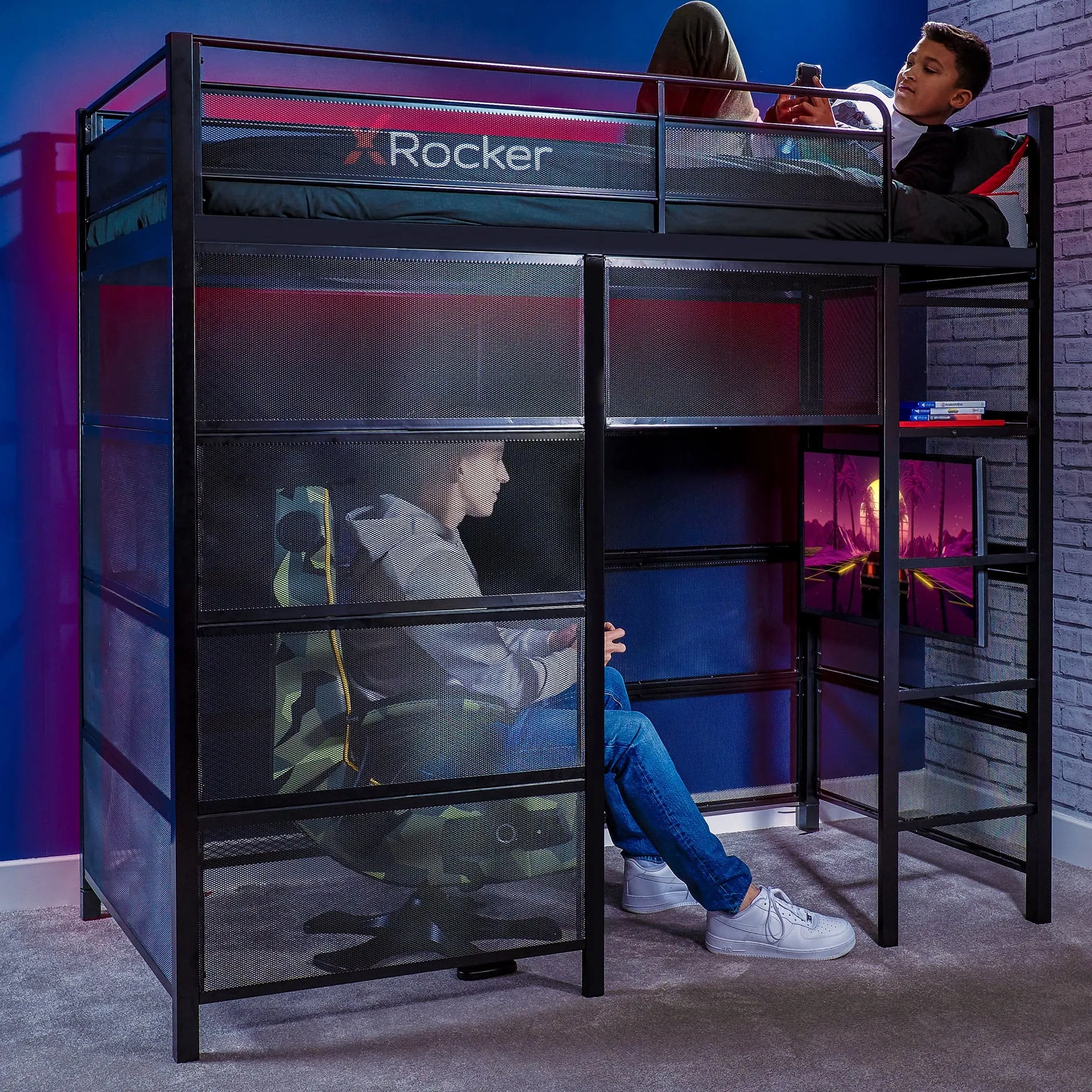Battle Den Gaming Bunk Bed, Black