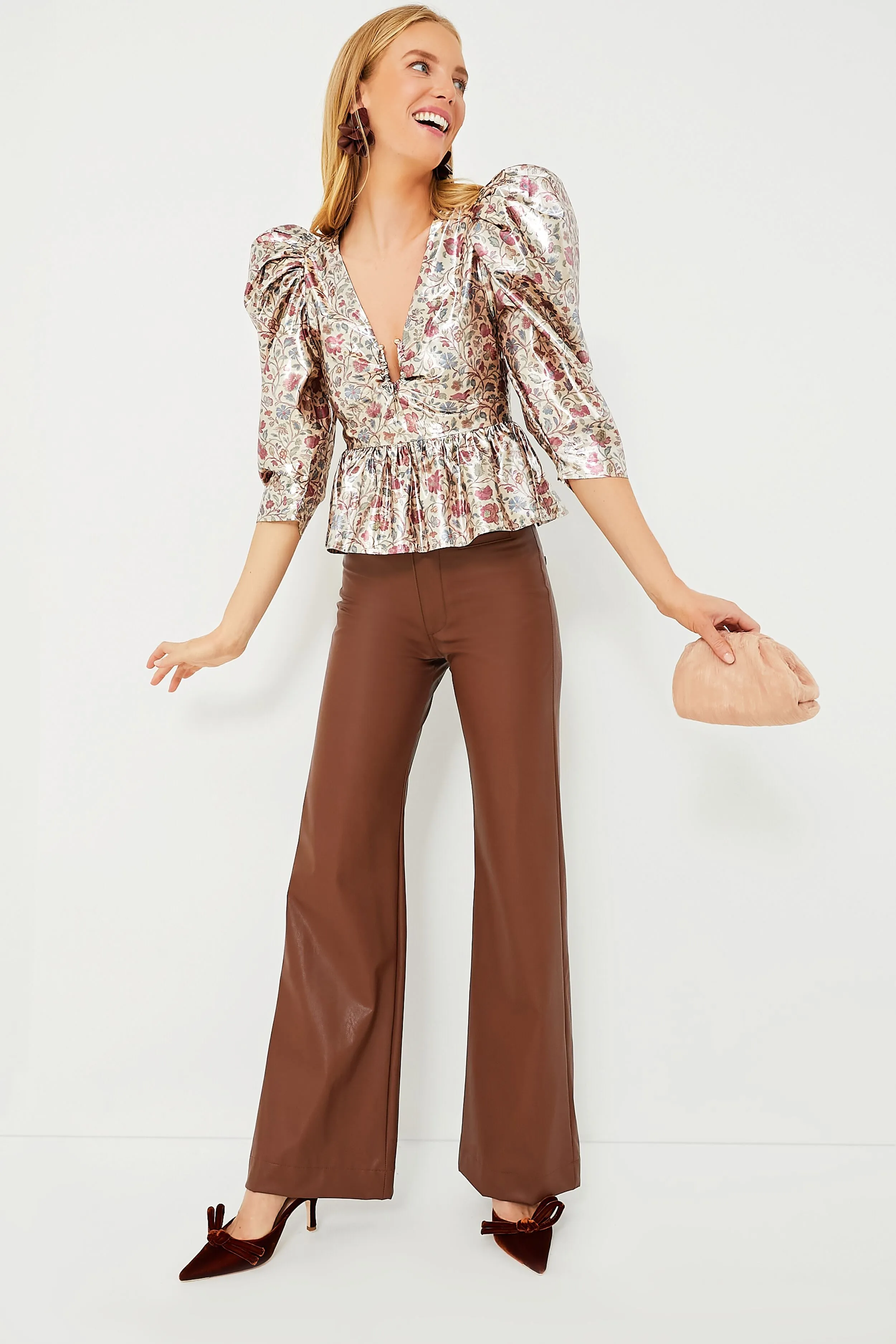 Cream Vichy Rose Alma Top