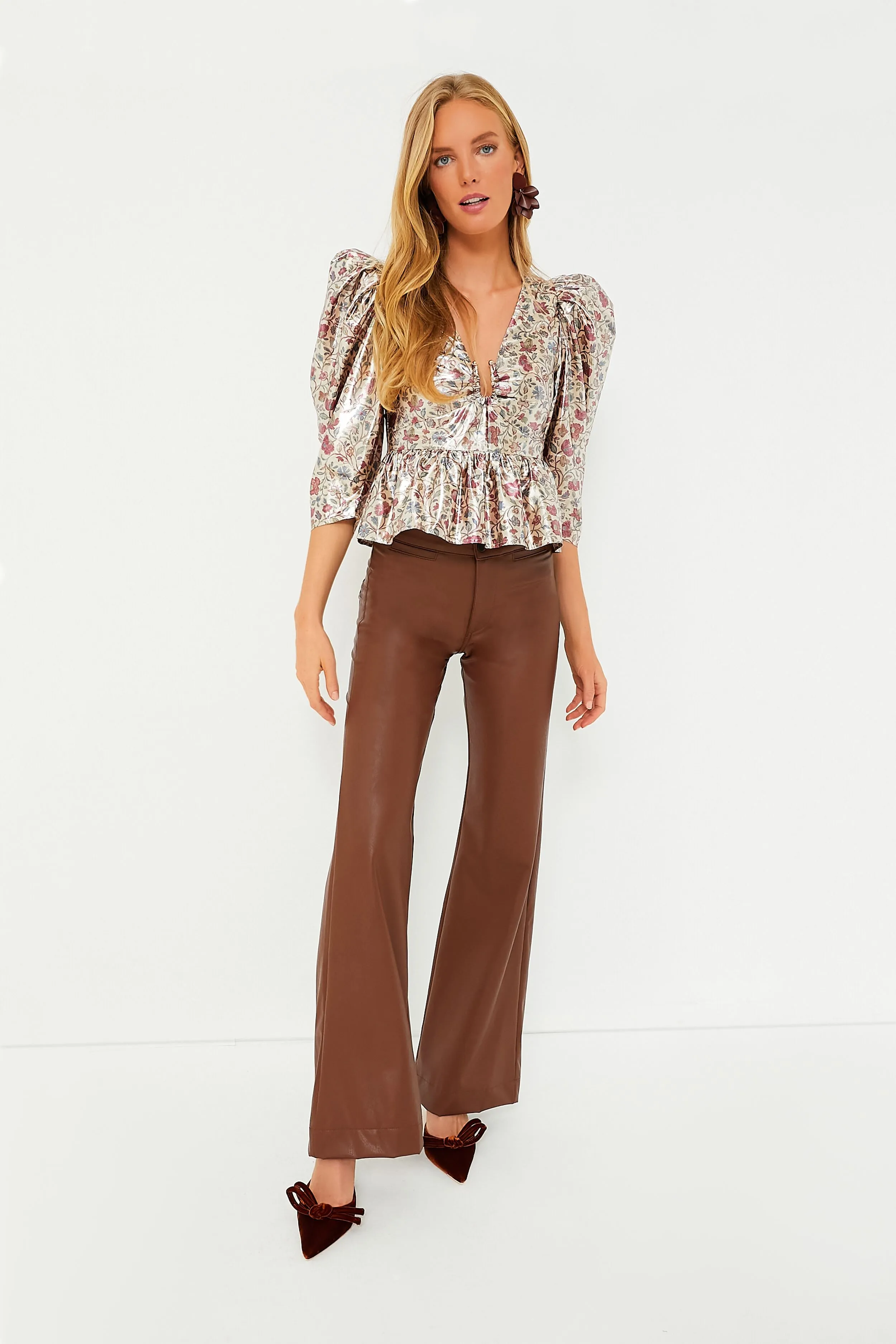 Cream Vichy Rose Alma Top