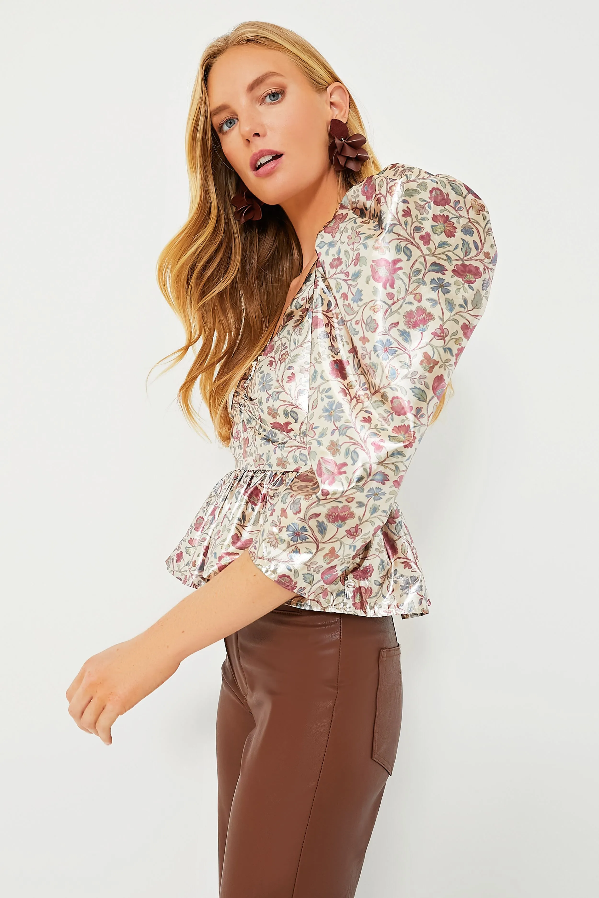 Cream Vichy Rose Alma Top