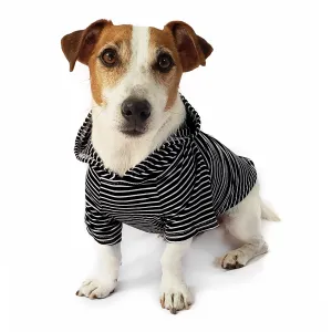 Dog Hoodie - Black and White Stripe
