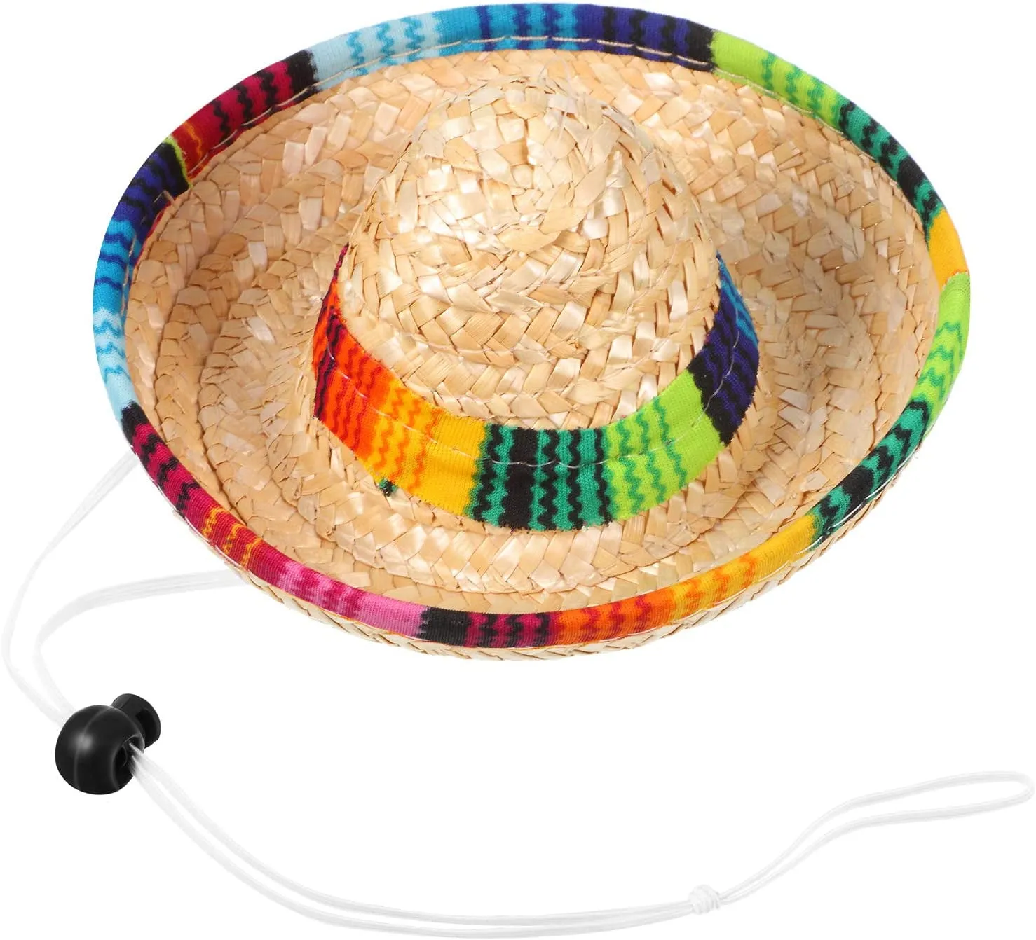Dog Sombrero Hat Pet Serape Poncho Costume Multicolor Funny Dog Costume Adjustable Sombrero Costume Mexican Dog Poncho Straw Hat Chihuahua Clothes for Mexican Party Decorations (M)