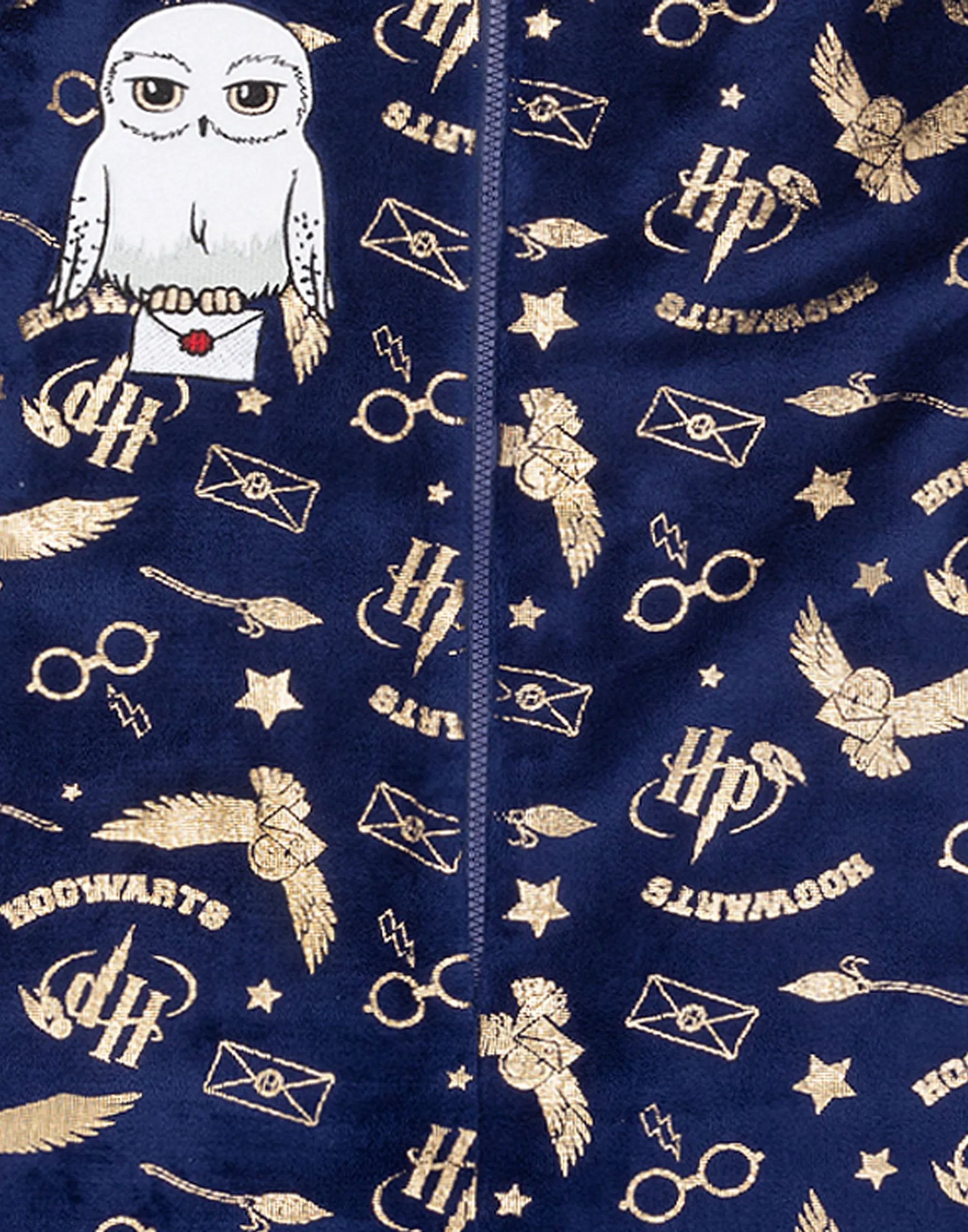 Harry Potter Kids Onesie Hogwarts Hedwig Pyjamas - Navy