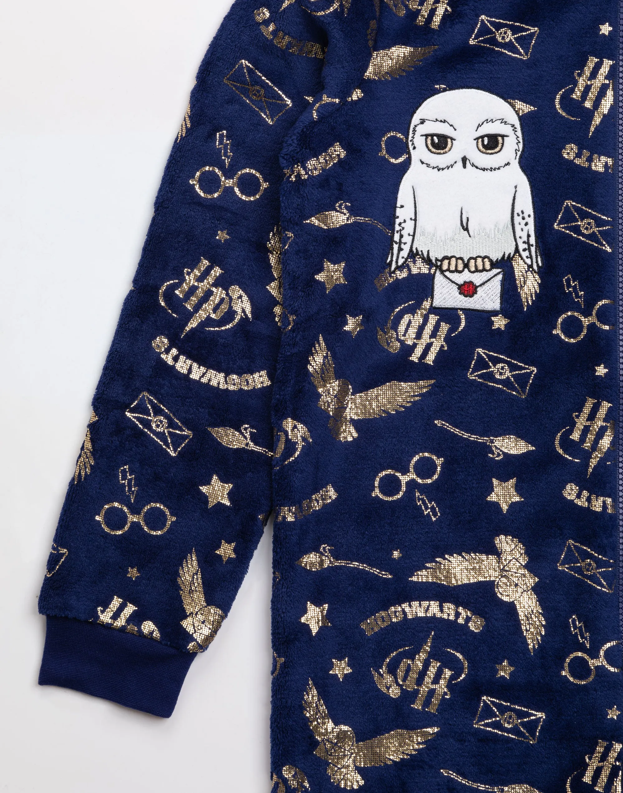 Harry Potter Kids Onesie Hogwarts Hedwig Pyjamas - Navy