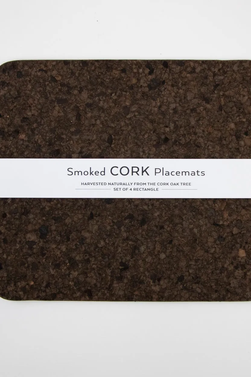 Liga Smoked Cork Rectangle Placemat Set