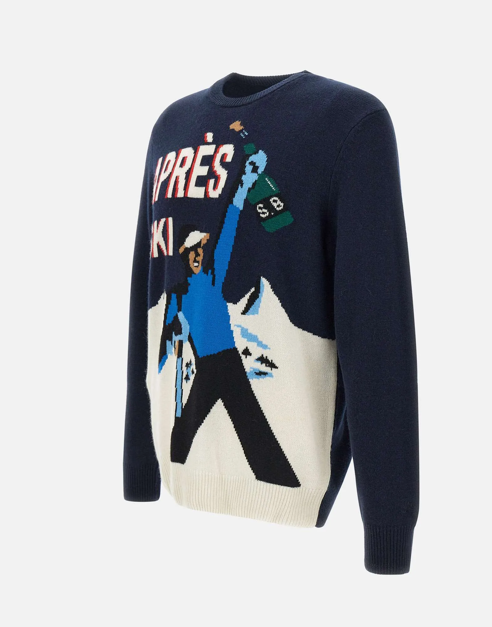 Men's Wool and Cashmere Navy Blue Sweater