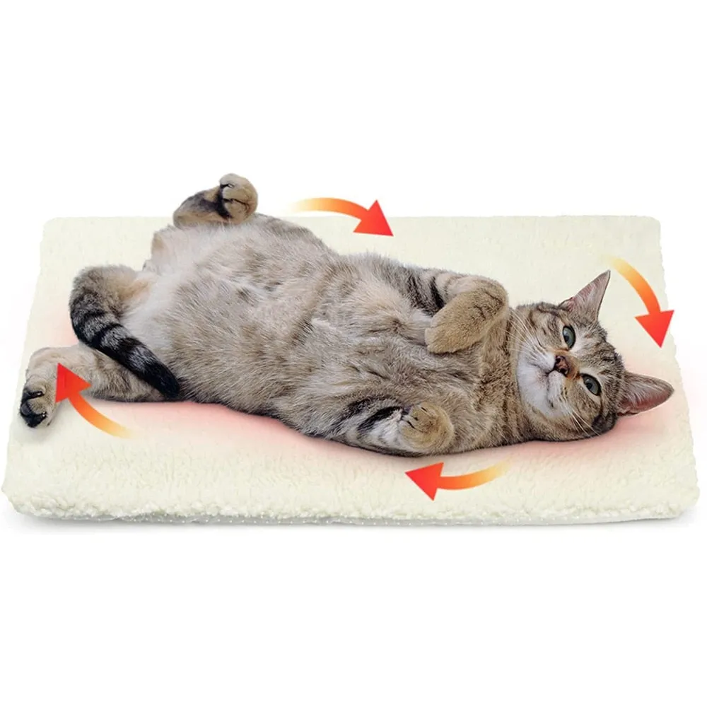 Self Warming Cat Bed Self Heating Mat Warm Thermal Pet Pad for Indoor or Outdoor Pets with Removable Cover Non-Slip Bottom Washable