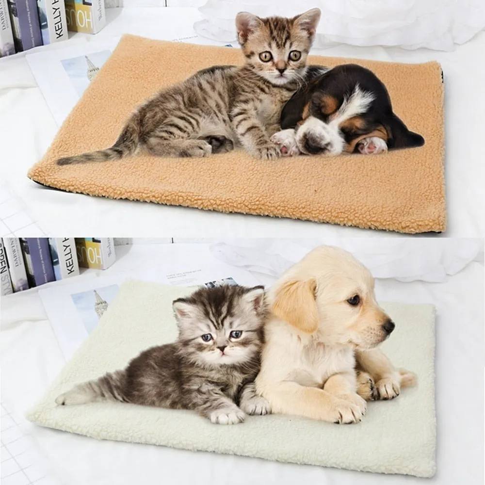 Self Warming Cat Bed Self Heating Mat Warm Thermal Pet Pad for Indoor or Outdoor Pets with Removable Cover Non-Slip Bottom Washable