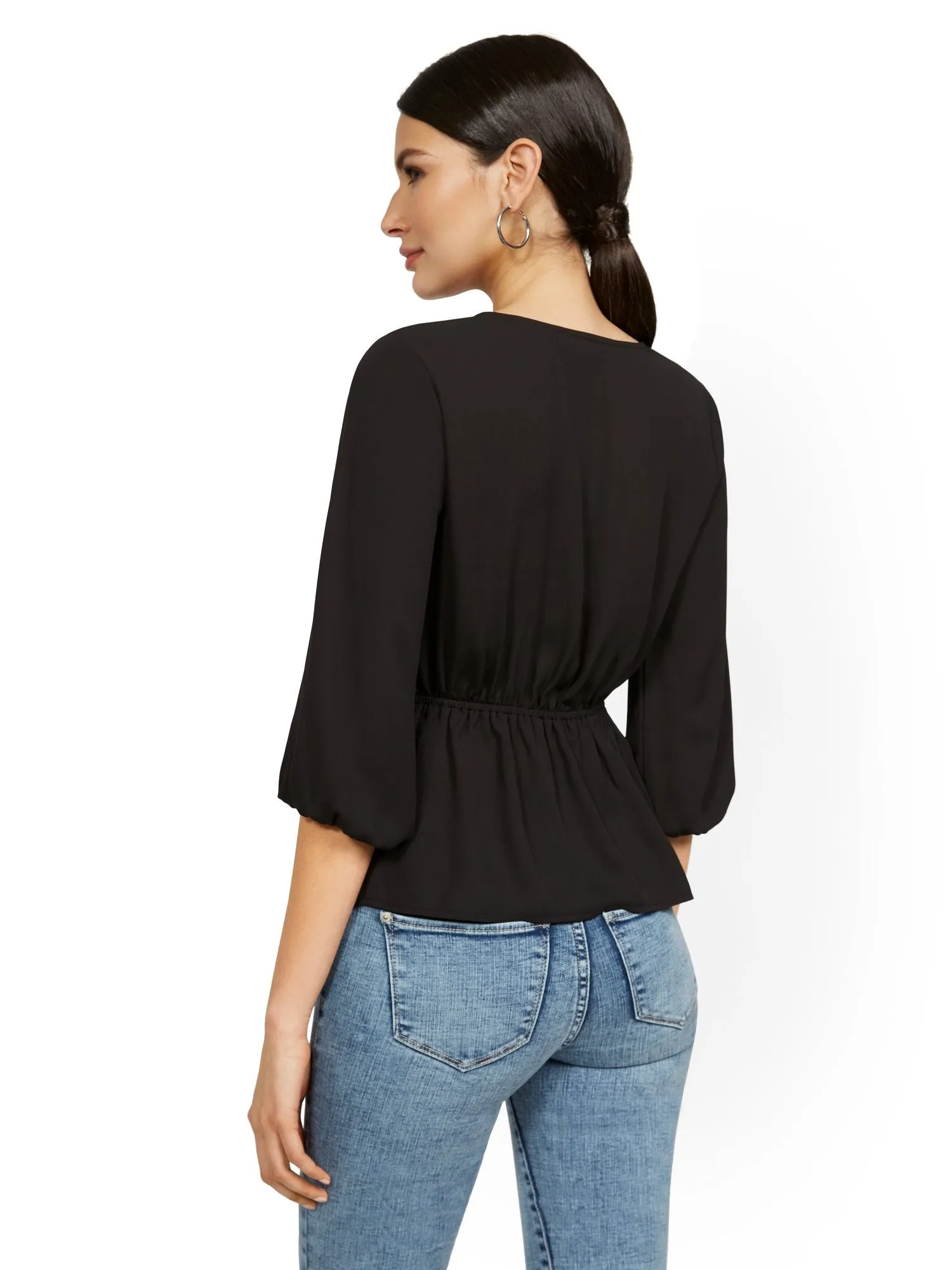 Tall Cinch-Waist Wrap Top
