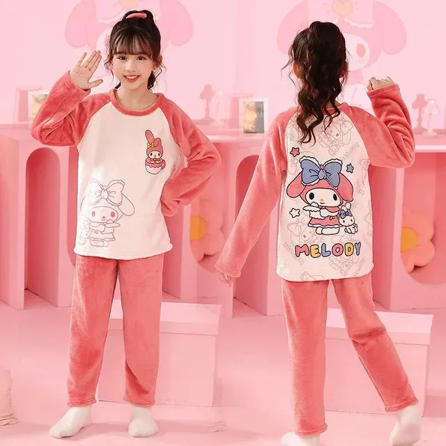 Winter Kids Flannel Pajamas Sets